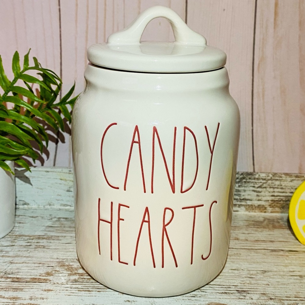 Rae Dunn Candy Hearts baby canister HTF red letters